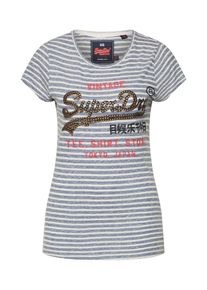 Superdry, Damen T-Shirt, Taubenblau / Pink / Wei&szlig;
