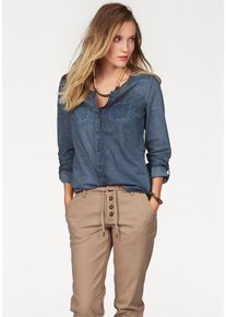 AJC, Damen Hemdbluse, Blau