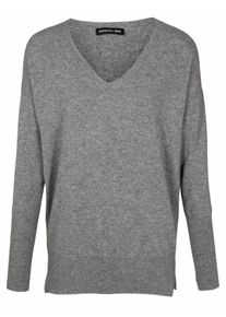 Heine, Damen V-Pullover, Graumeliert