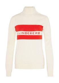 J. Lindeberg J.Lindeberg, Damen 'Gerd Cashmere Coolmax' Rollkragenpullover, Hellrot / Wei&szlig;