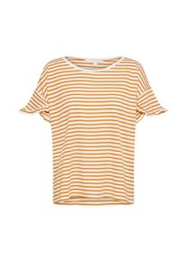 Tom Tailor Denim, Damen T-Shirt, Gelb / Offwhite