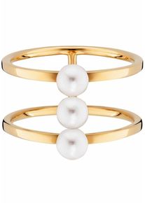 CAI Ca&iuml;, Damen Perlenring 'pure white', Gold