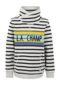 Tom Tailor, Gestreiftes Sweatshirt, Hellgrau / Schwarzmeliert