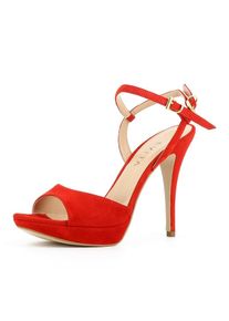 Evita, Damen Sandalette, Dunkelrot
