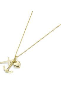 Firetti, Damen Kette mit Anhänger »Glaube, Liebe, Hoffnung«, Gold
