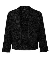 s.Oliver BLACK LABEL, Damen Offener Strick-Cardigan, Schwarzmeliert
