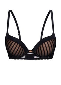 Sassa Mode Sassa, Damen Push Up-BH 'TRANSPARENT STRIPE', Schwarz
