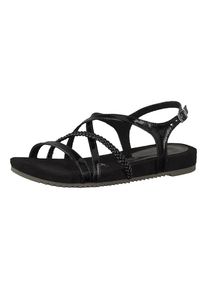 Tamaris, Damen Sandalen, Grey Denim / Schwarz
