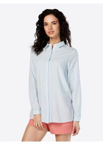 Only, Damen Bluse, Hellblau / Wei&szlig;