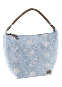 Heine, Damen Tasche, Beige / Hellblau