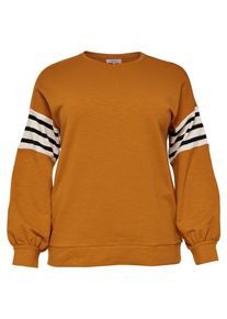 Only Carmakoma, Damen Sweatshirt, Cognac / Schwarz / Weiß