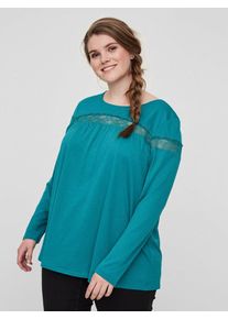JUNAROSE, Damen Lang&auml;rmelige Bluse, Petrol