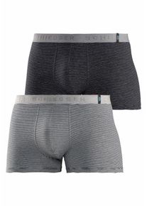 Schiesser, Herren Boxer Shorts (2 Stück), Graumeliert / Schwarz