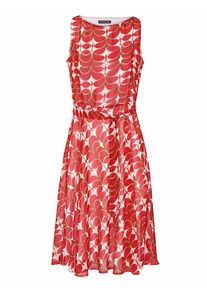 Heine, Damen Druckkleid, Cognac / Rot / Weiß