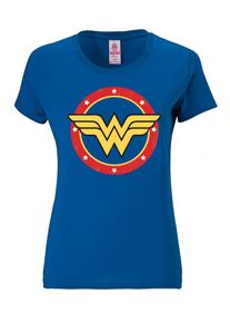 logoshirt, Damen T-Shirt 'Wonder Woman - Logo Circle', Blau / Gelb / Rot