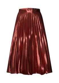 Missguided, Damen Rock 'Hammered satin pleated midi skirt', Rostrot