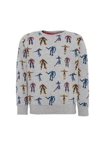 Tom Tailor, Pullover 'sweat with allover print', Graumeliert / Mischfarben