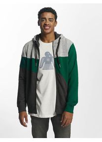 Just Rhyse, Herren Sweatjacke Rusher mit Blockstreifen-Optik, Grau / Grün