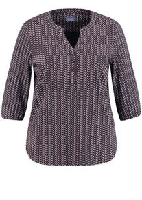 SAMOON, Damen T-Shirt, Rostrot / Schwarz / Weiß