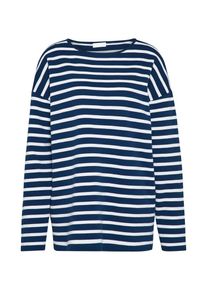 Drykorn, Damen Pullover 'FLORRIE', Dunkelblau / Weiß