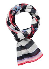Gerry Weber, Damen Schal, Rauchblau / Cranberry / Schwarz / Naturweiß