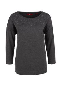 s.Oliver RED LABEL, Damen Langarm Shirt, Anthrazit