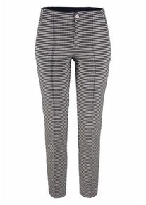 MAC, Damen Hose 'Anna Zip', Schwarz / Weiß