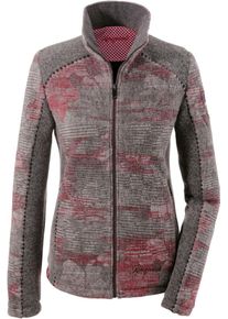 Almgwand, Damen Trachtenoutdoorjacke in taillierter Form, Basaltgrau / Rot