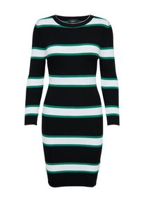 Only, Damen Strickkleid, Smaragd / Schwarz / Wei&szlig;