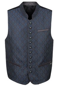 Spieth & Wensky SPIETH & WENSKY, Herren Jacquardweste 'Gildo', Blaumeliert / Schwarz