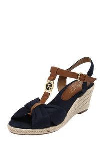 Tom Tailor, Damen Keilsandale, Beige / Navy / Braun