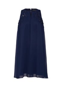 Dorothy Perkins, Damen Kleid 'NYLAH BLUSH NOTCH NK TRAPEZE', Navy