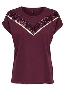 Only, Damen Shirt 'HARPER', Dunkelrot
