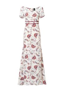 Heine, Damen Druckkleid in Maxi-Länge, Dunkelrot / Weiß