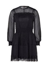 Apart, Damen Chiffonkleid mit gepunkteter Struktur, Schwarz