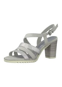 Marco Tozzi, Damen Sandale, Grau / Silber