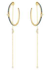 Swarovski, Damen Ohrstecker 'Duo Moon 5425940', Himmelblau / Gold / Weiß