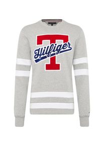 Tommy Hilfiger, Herren Sweatshirt 'T-SCRIPT LOGO SWEATSHIRT', Blau / Graumeliert / Wei&szlig;
