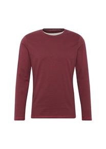 Tom Tailor, Herren Langarmshirt 'striped 2in1 longsleeve T-Shirt 1/1', Hellgrau / Rot