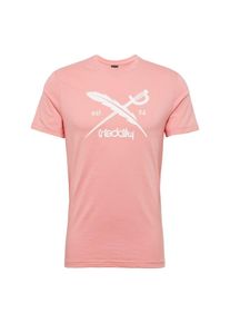 Iriedaily, Herren T-Shirt 'Daily Flag', Rosa / Wei&szlig;