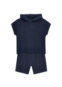 next, Set T-Shirt mit Haifisch-Kapuze und Shorts aus Frottee, Blau