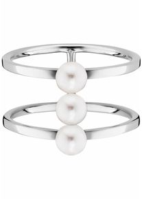CAI Ca&iuml;, Damen Perlenring 'pure white', Silber