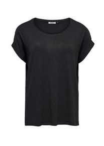 Only, Damen Lässiges T-Shirt, Schwarzmeliert