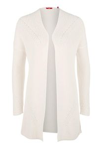 s.Oliver RED LABEL, Damen Lockere Oversized-Jacke aus Grobstrick, Weiß