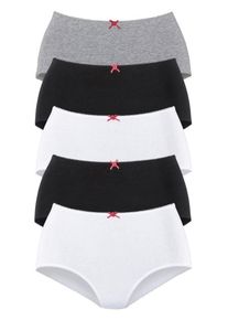 Petite Fleur, Damen Taillenslips (5 St&uuml;ck), Graumeliert / Schwarz / Wei&szlig;