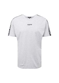 tigha, Herren T-Shirt 'Alby', Hellgrau / Schwarz
