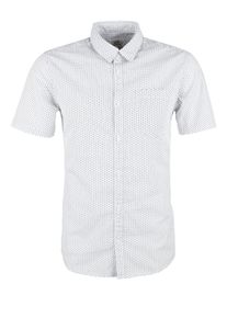 Q/S Designed By, Herren Extra Slim: Gemustertes Baumwollhemd, Wei&szlig;