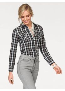 Arizona, Damen Karobluse 'L&auml;ssiger-Holzf&auml;ller-Schick', Grau / Schwarz