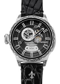 HAEMMER, Herren Automatikuhr 'Black Hole, R-100', Schwarz / Silber
