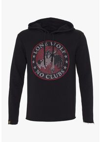 PLUS EIGHTEEN, Herren Kapuzenpullover, Schwarz